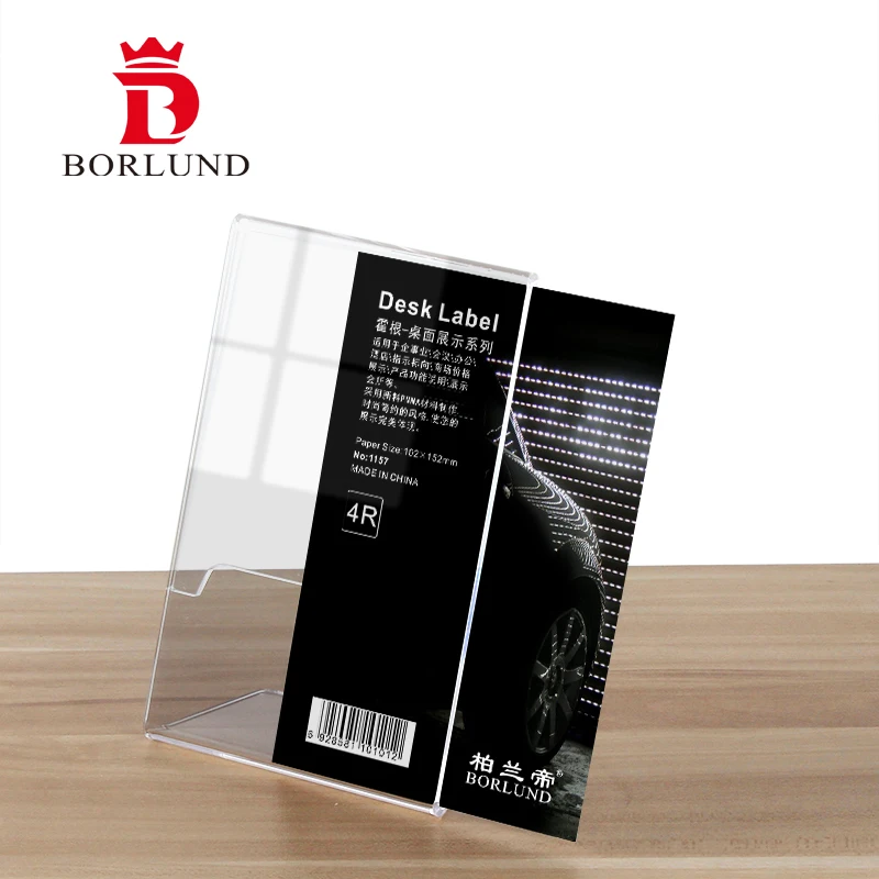 BORLUND Acrylic sign holder table menu holder price display stand   acryl stand plastic table stands frame photo display