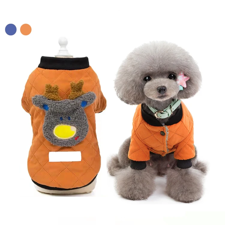 High Quality Pet Apparel Essentials Accessories Cute Dog Padded Clothes Thick Puppy S To XXL Deer Teddy Dog Jacket Winter Spring