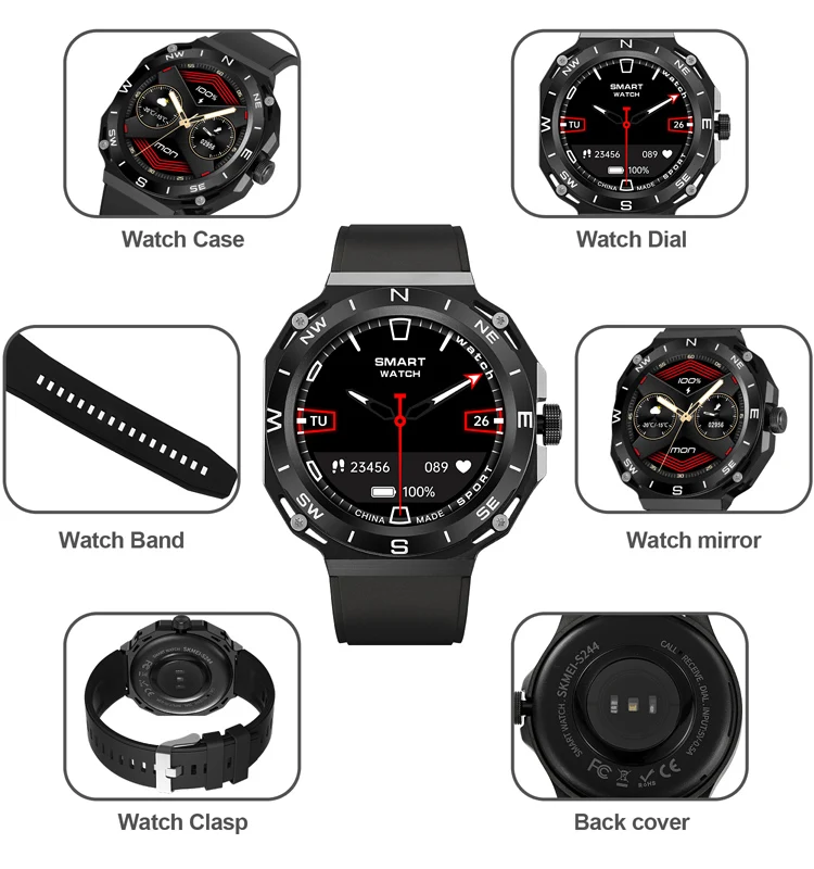 Vogue SKMEI S244 case Interchangeable Watch Set Fashion Male Wrist Smart Watch for Sport Connected Phone