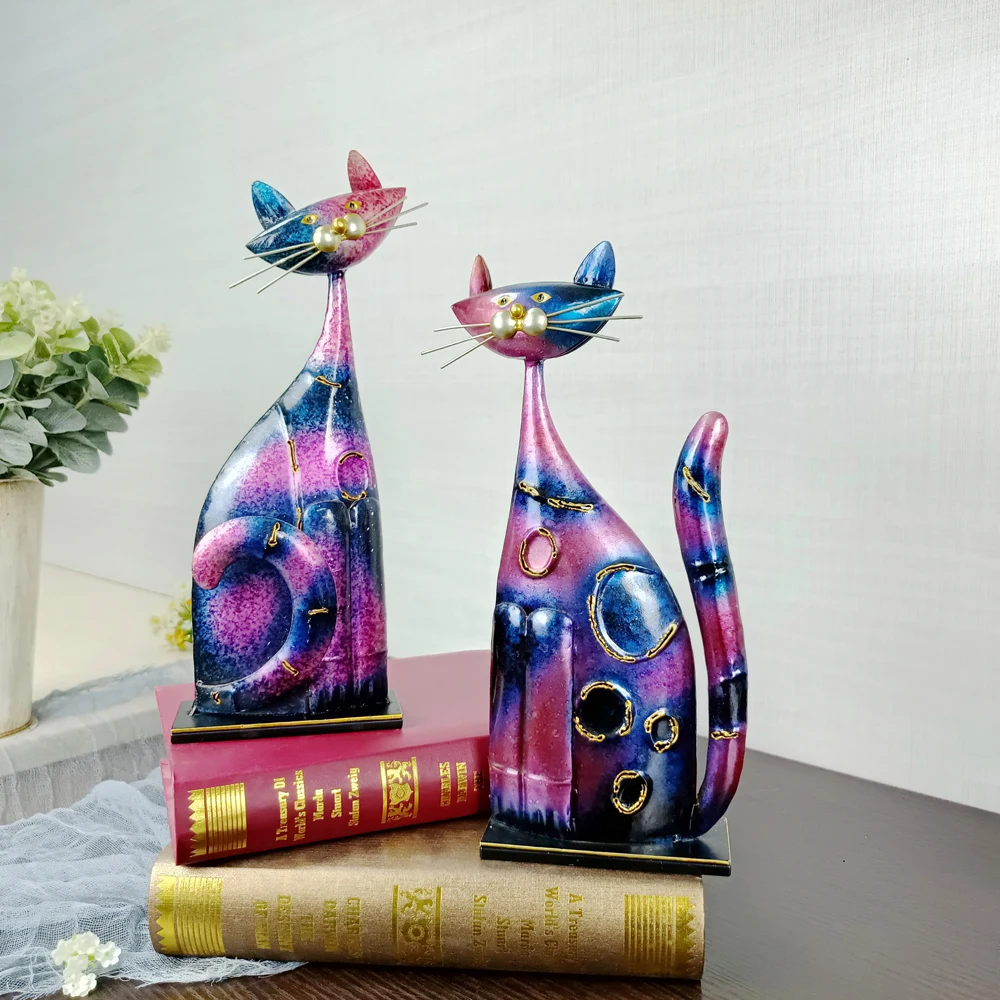 Wholesale Metal Iron Adorable Sitting Cat decor Kitchen decor Oil Painting Color Finish Sculpture
