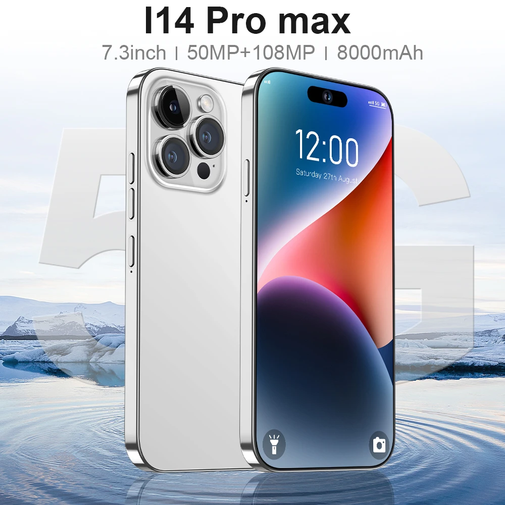 Лидер продаж, телефон 14 Pro Max, оригинальный 16 ГБ + 1 ТБ, 48 МП, 5 г, смартфон, разблокированный мобильный телефон Android 12