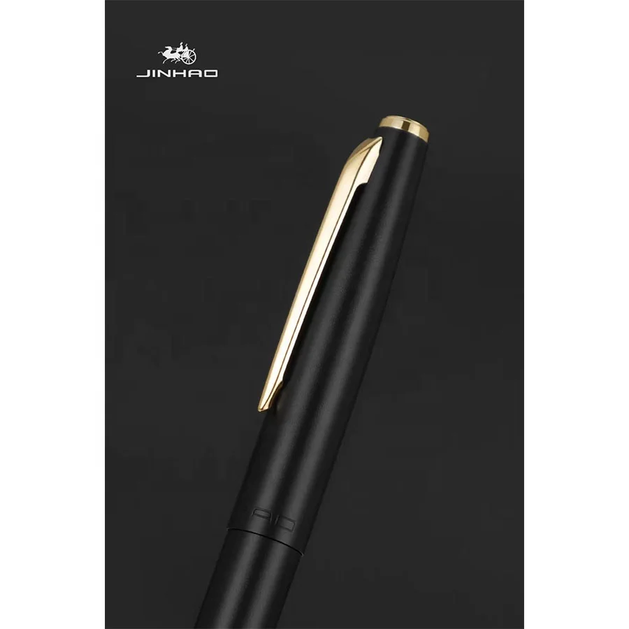 Jinhao 911 Copper Matte Black Fountain Pen with Gold and Chrome Clip - 0.38mm Extra Fine Point custom logo gift writing pen