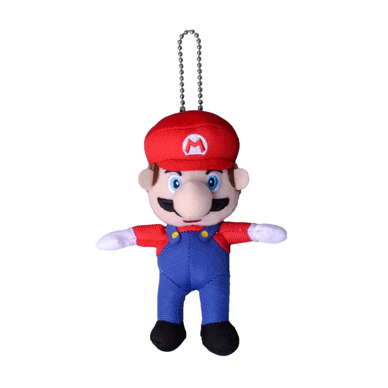 HWL 101630 12cm Wholesale Cartoon Mario Rubber Keyring Anime Mario Game Mario Bros plush toy Key chain