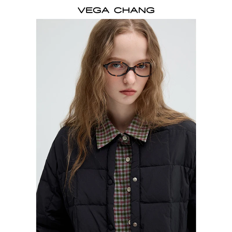 VEGA CHANG  Commuter Korean ins Black Swan Knight Fluffy light 90 White Duck Down Strength Warm Down Jacket