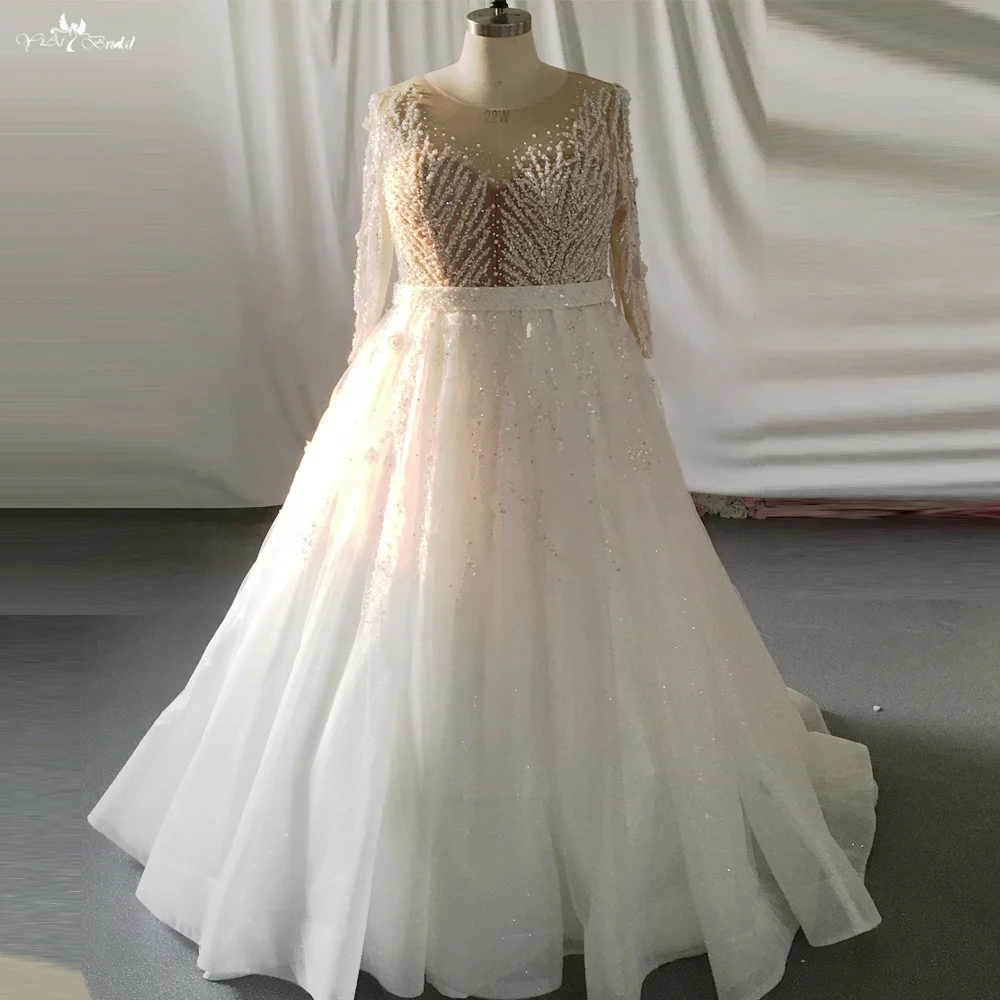 RSW1833 кружевное свадебное платье с длинным рукавом Роскошные свадебные платья большого размера