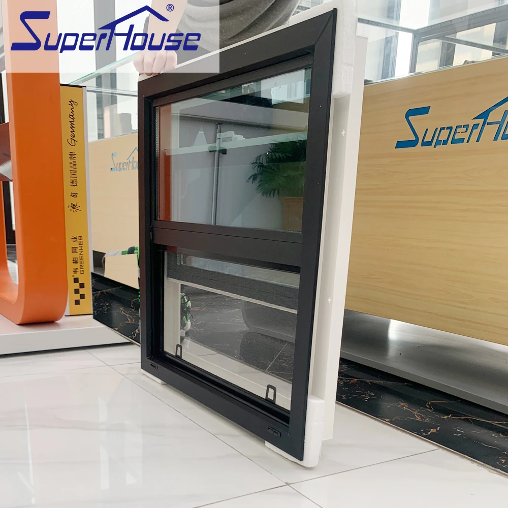 superhouse accordion windows cost Double color UPVC Single hung windows and doors