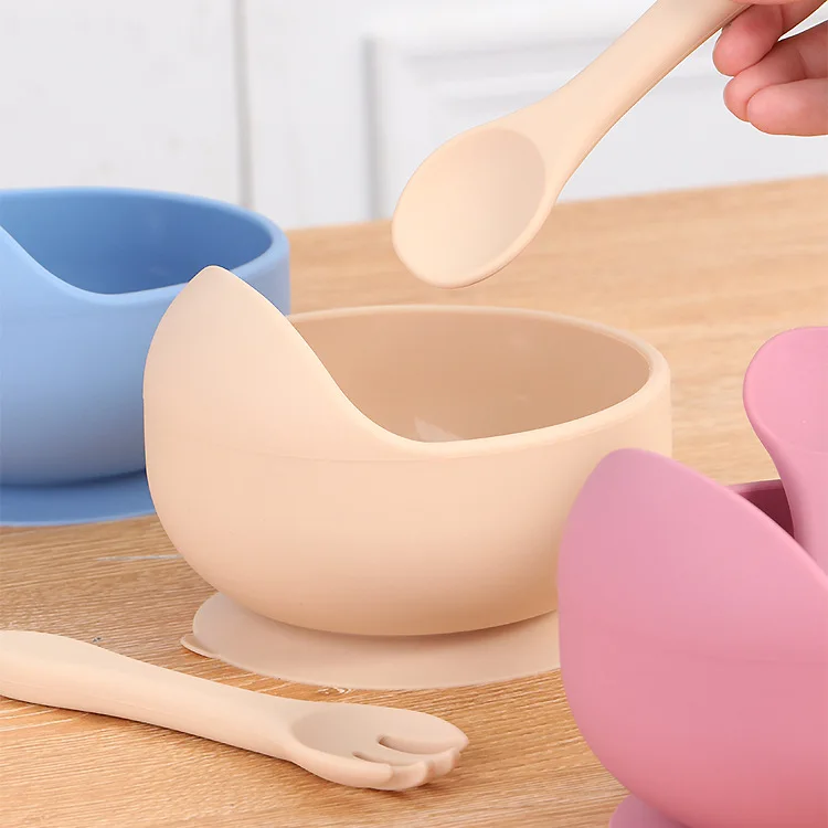 Silicone Baby Tableware Cute Cartoon Bowl Suction Feeding Bowl Baby Dinner Dishes