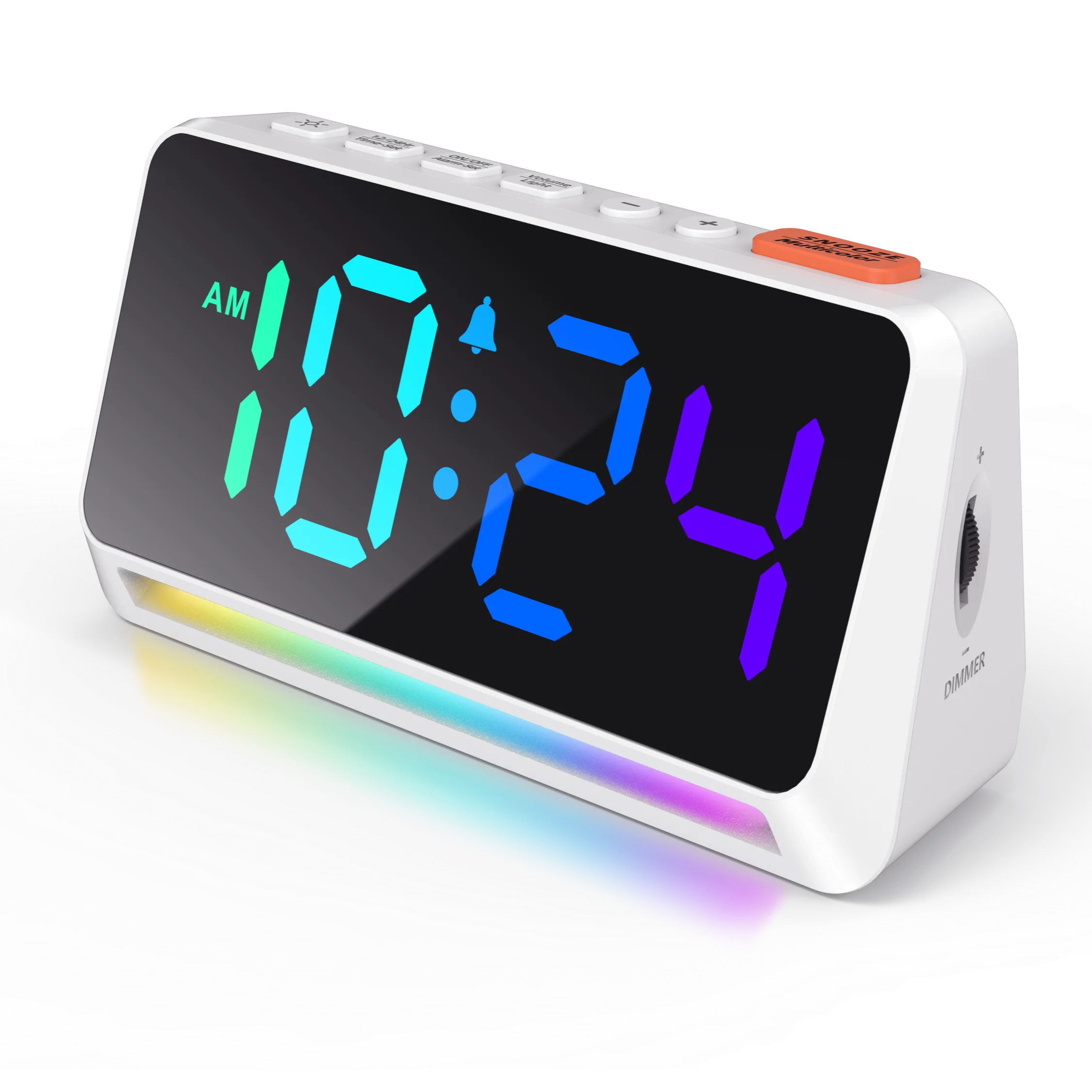 New Arrival Led Color Changing Light Alarm Clocks wake-up colorful atmosphere lights with Usb Charger