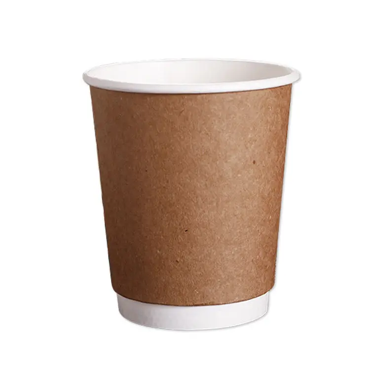 Recyclable Eco-friendly Materials 12oz paper cups for hot drinks double wall paper cups with dome lid