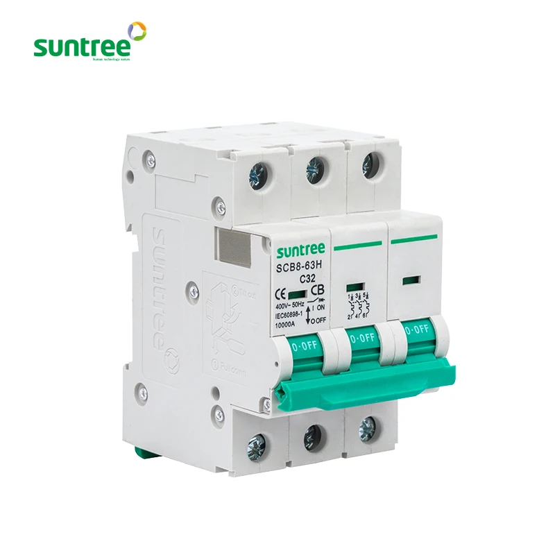SUNTREE выключатель переменного тока 35 мм din-рейка установка 2p 400v ac 63a