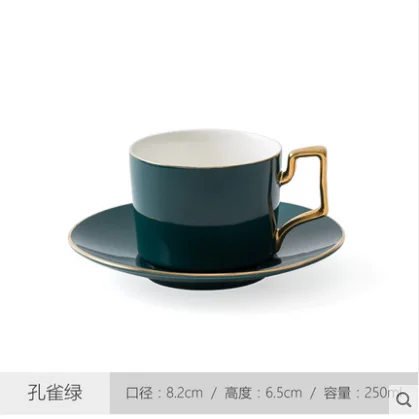 
250 ml European Style Luxury gold ceramic tea set coffee mug cup for home coffee shop bar 