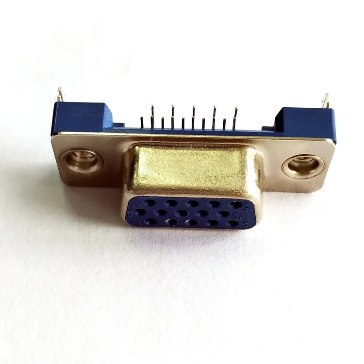 D SUB  three row slim right angle VGAType 9 pin D SUB  15 pin  DB socket right angle/vertical connector
