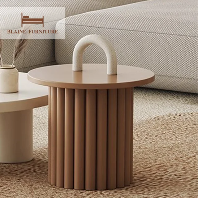 Wholesale Of New Products Living Room Center Table Solid Wood Frame Furniture Eco-friendly Lacquer Round Shape Coffee Table