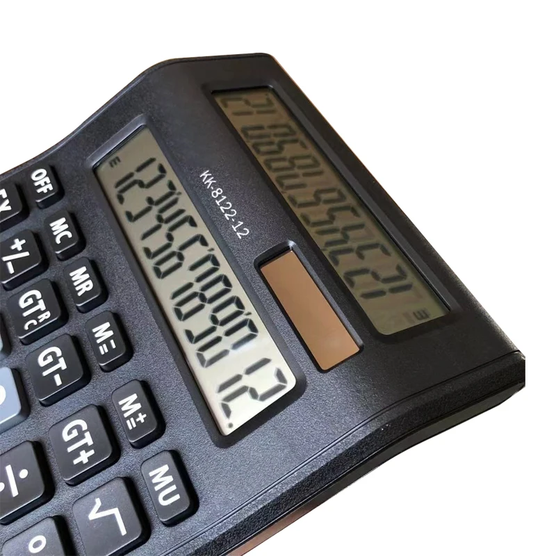 Business Finance Office Desktop Calculator Dual LCD Screen 12 Digit Dual Power Solar Electronic Calculator
