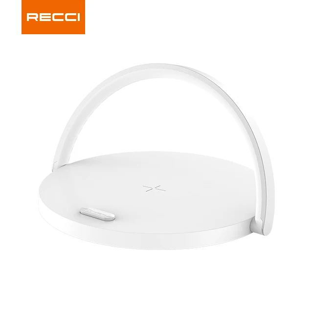 Recci 2021 new product 2 in 1 portable  led lamp light wireless charger for iPhone 12 iPhone 13 smart phones