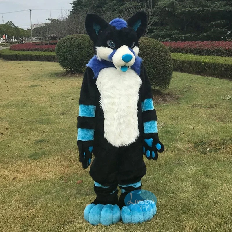 Fursuit Fox Dog Husky Mascot Costume Full Furry Cosplay Suit Ceremony Fancy Dress