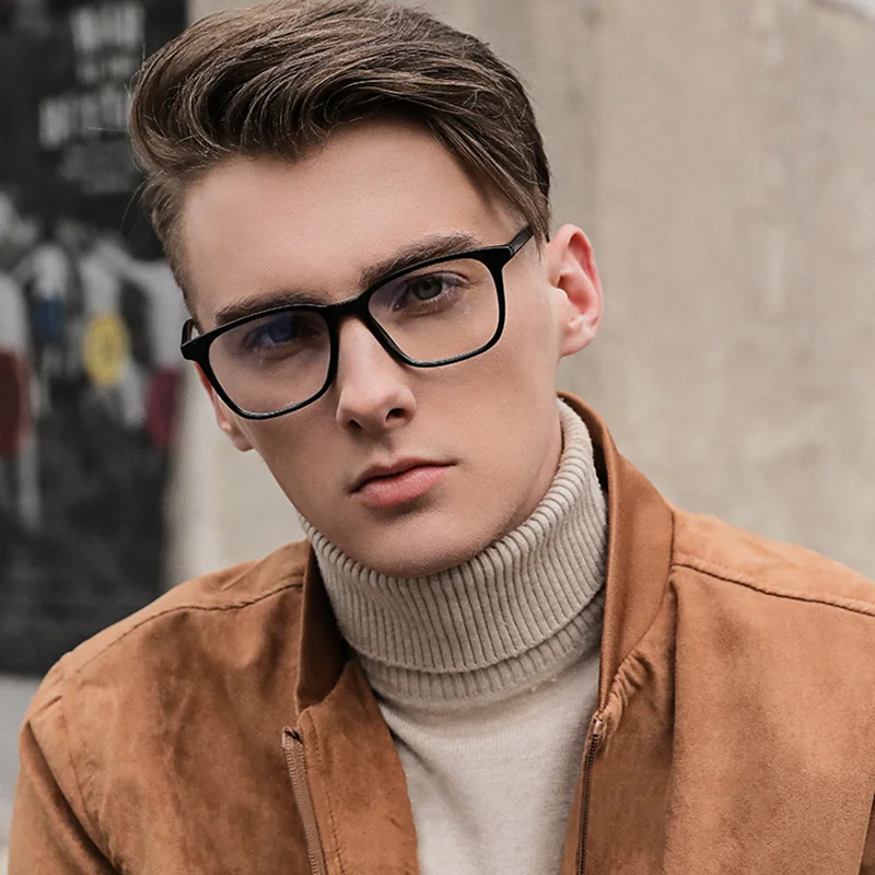 High quality TR90 strong flexible square shape men black frame computer glasses design frame anti blue ray blocking glasses