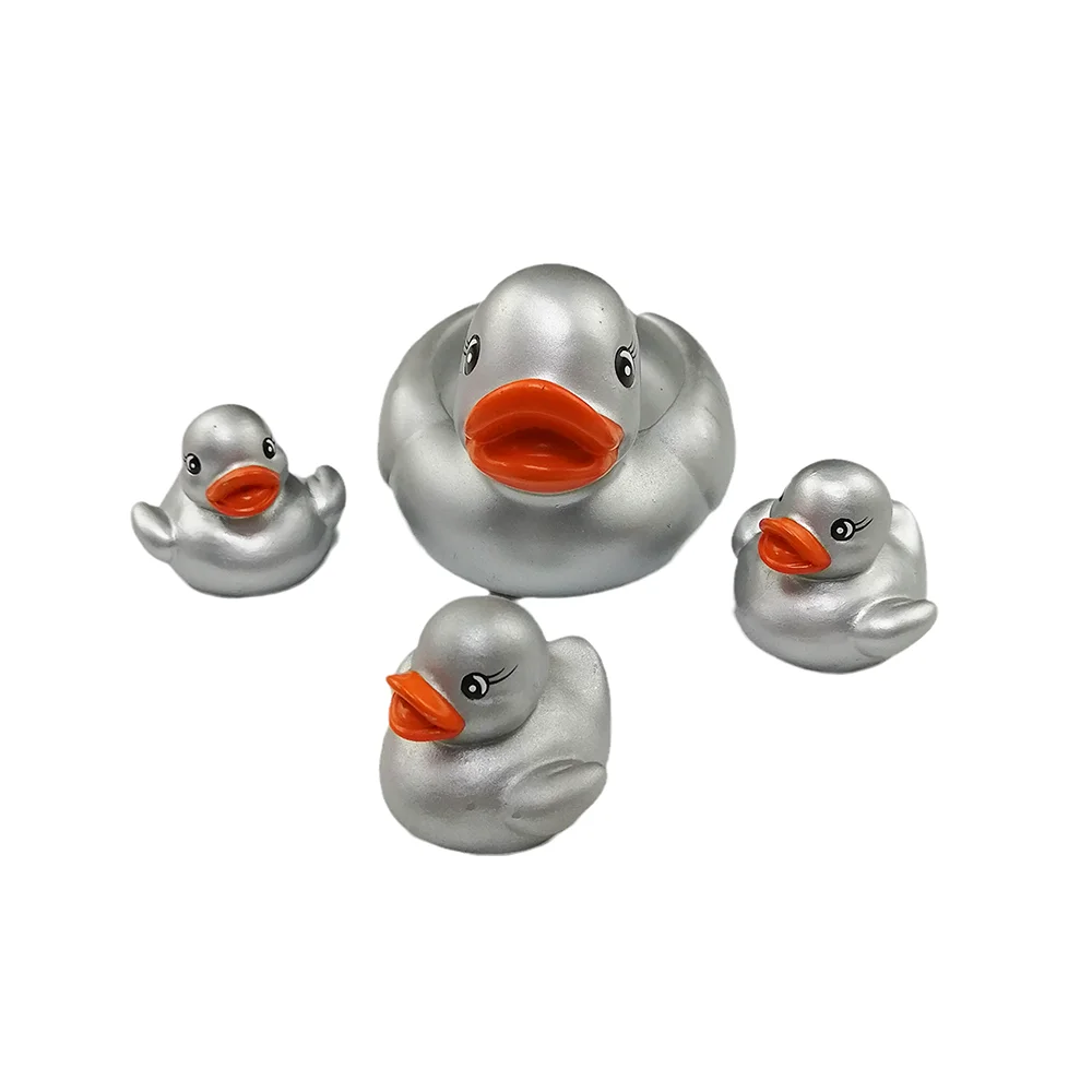 Float & Squeak 4Pcs Rubber Duck Shower Toys Family Pack Ducky Baby Bath Toy for Kids Bath Duck Toys