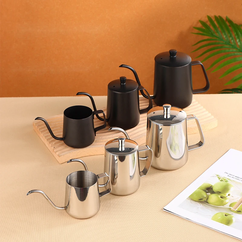 Stainless Steel Thin Mouth Drip Kettle Pour Over Espresso Brewing Tea Coffee Kettle Gooseneck
