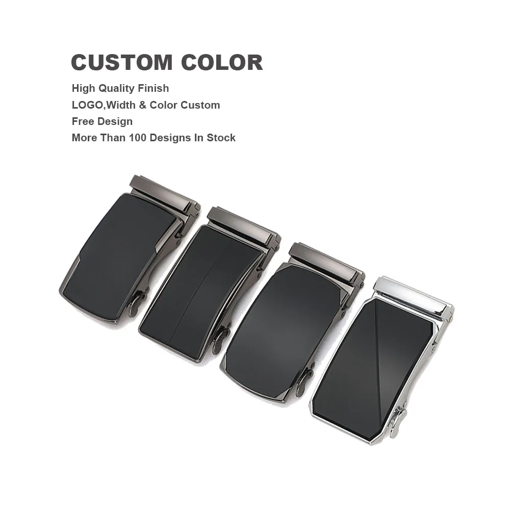 Athosline Custom Logo Color High Quality 35mm Automatic Genuine Leather Belt Buckle Zinc Alloy 33mm Wide