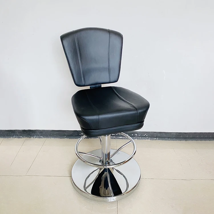 2022 New Developed Casino Seats Synthetic Black Leather Slot Machine Chairs Adjustable Gambling Chairs