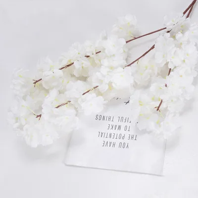 New Fashion real touch long silk bouquet flowers artificial decorative cherry blossom branches ceiling hanging artificial flower