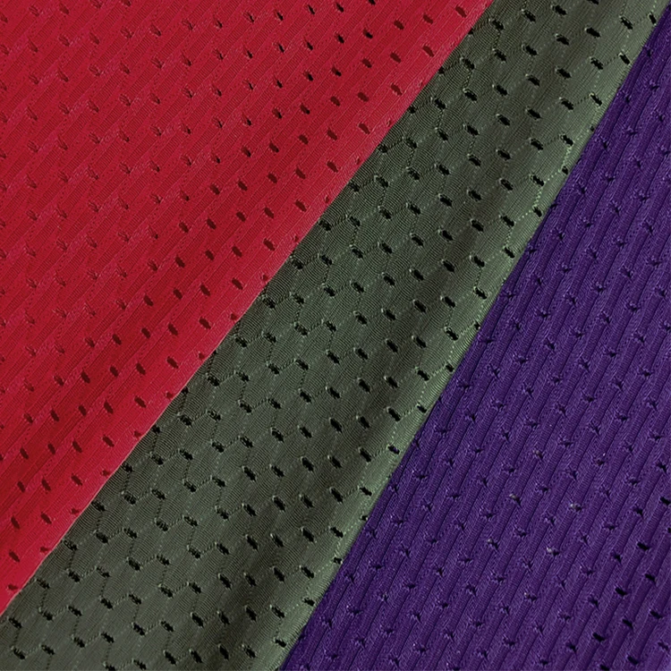 
Nylon Spandex 4 Way Strong Stretch Hole Punch Mesh Fabric for Sportswear Moisture Wicking Clothing 
