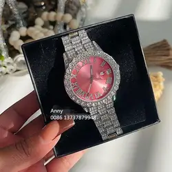 Горячая Распродажа 2022, роскошные часы для женщин и мужчин, украшения, блестящие ледяные часы в стиле хип-хоп, часы с кристаллами из нержавеющей стали, Прямая поставка