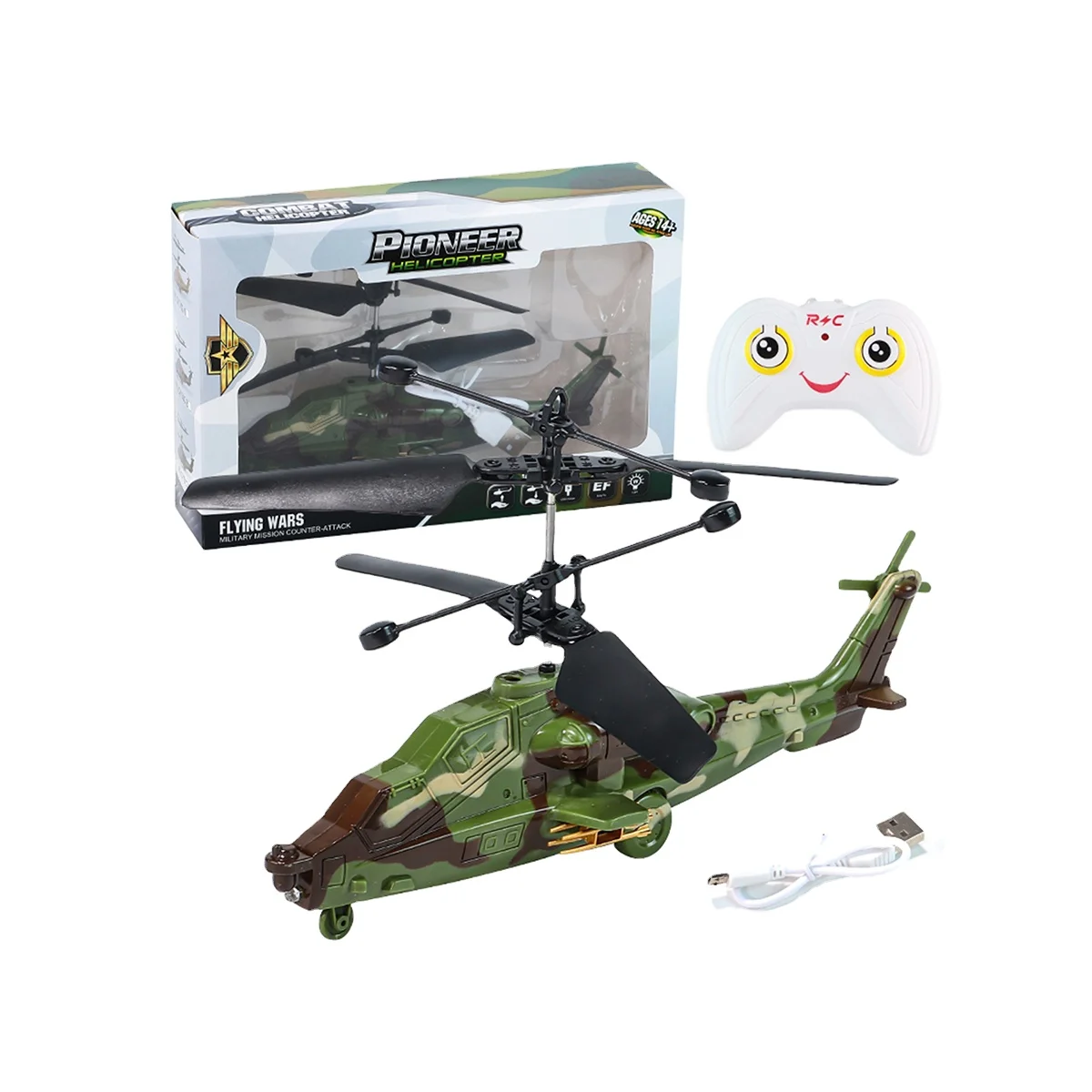 LONGXI helicopter toy remote controlled aircraft toys flying Camouflage combat toy airplane Green