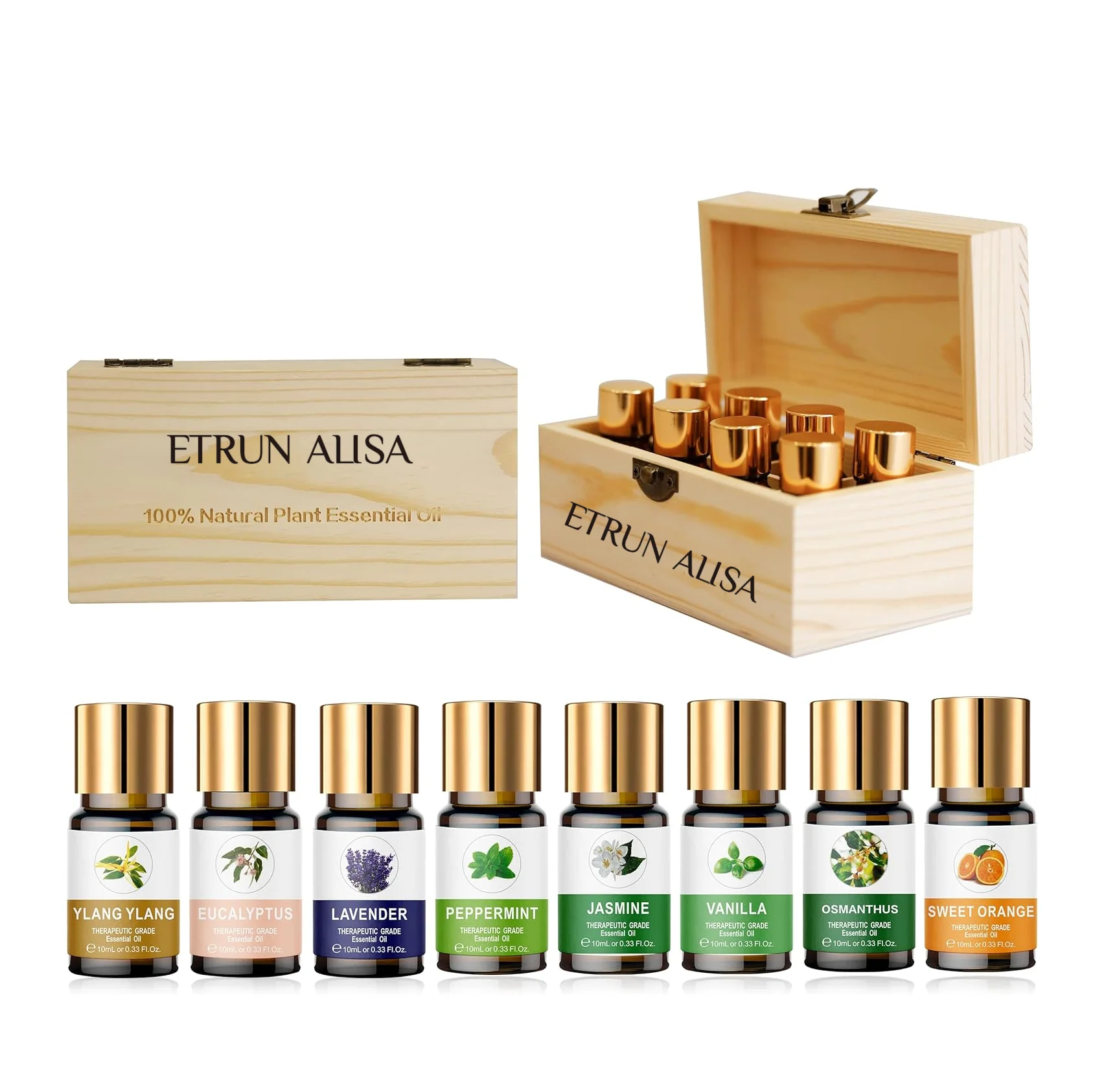 Натуральный 100% органический аромадиффузор с 8 эфирными маслами подарочный набор лавандового чайного дерева для массажа эфирных масел