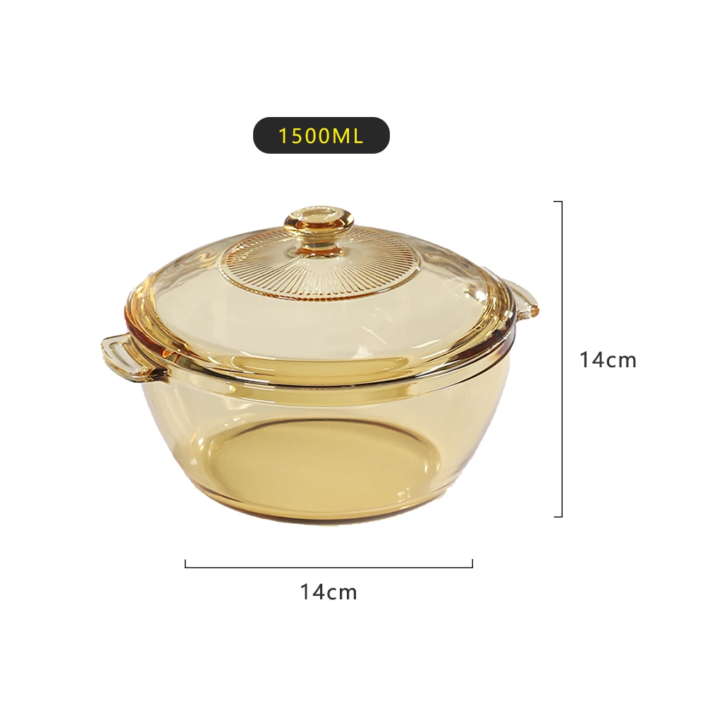 Tableware/Kitchen/Glassware High Borosilicate glass cookware cooking pot Glass casserole with lid for Kitchen