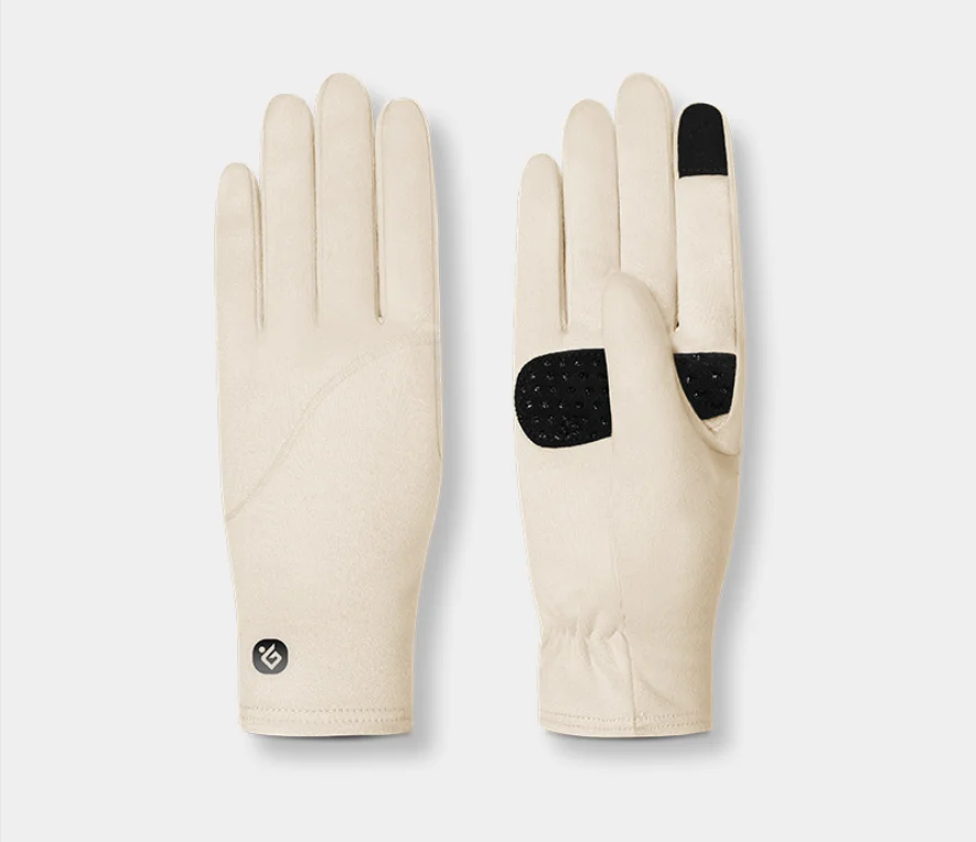 Женские ветрозащитные бархатные Нескользящие зимние теплые перчатки для сенсорных экранов