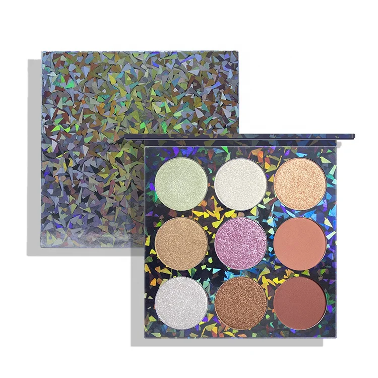 High Quality Shimmer Pressed Powder Private Label Cardboard Highlighter Palette