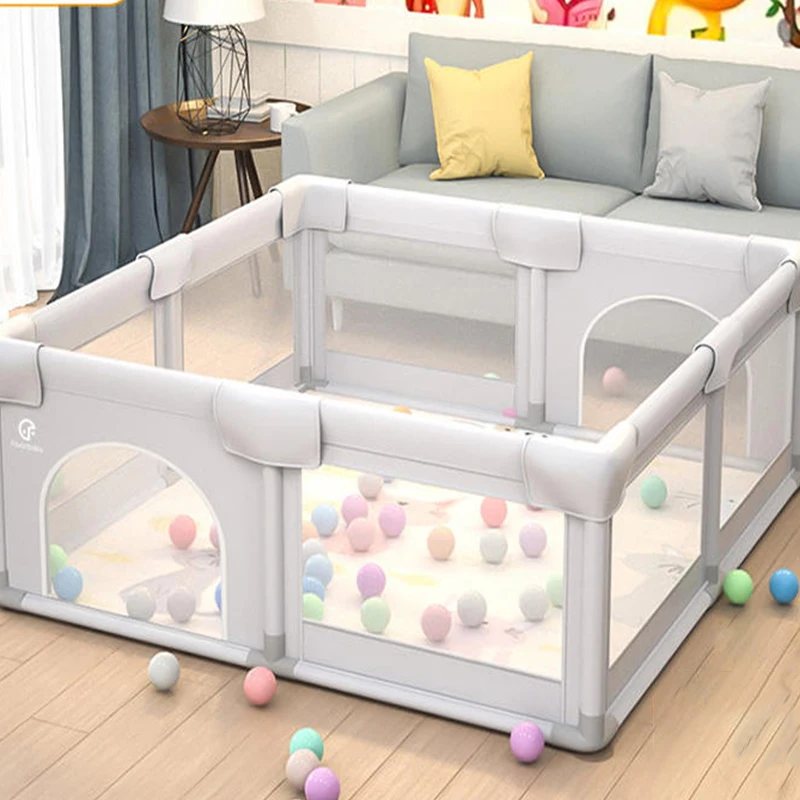 Indoor Kid Fence Baby Play Yard Playpen with Door Fabric Baby Playpen Stable Anti-collision Cloth Fence Play Fence for Baby