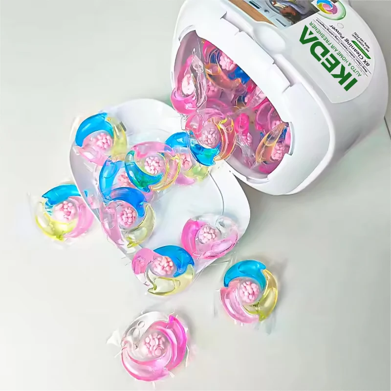 IKEDA 3 in1 laundry detergent pods supplier OEM/ODM washing capsules detergent organic laundry pods for Clothes manufacturer