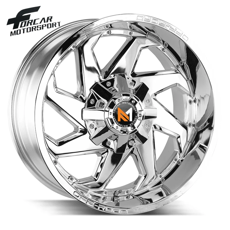 Forcar Off-Road Vehicle Big Center Cap Silver Chrome and Black Machined Face OEM Forged Wheels for Sale