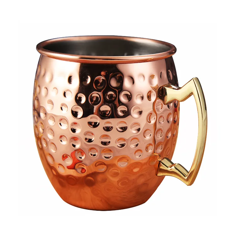 
Hot Selling Products In Stock New Creative Mule Cup Copper Plated Cup 304 Stainless Steel Mug Cocktail Glass Beer Mug 