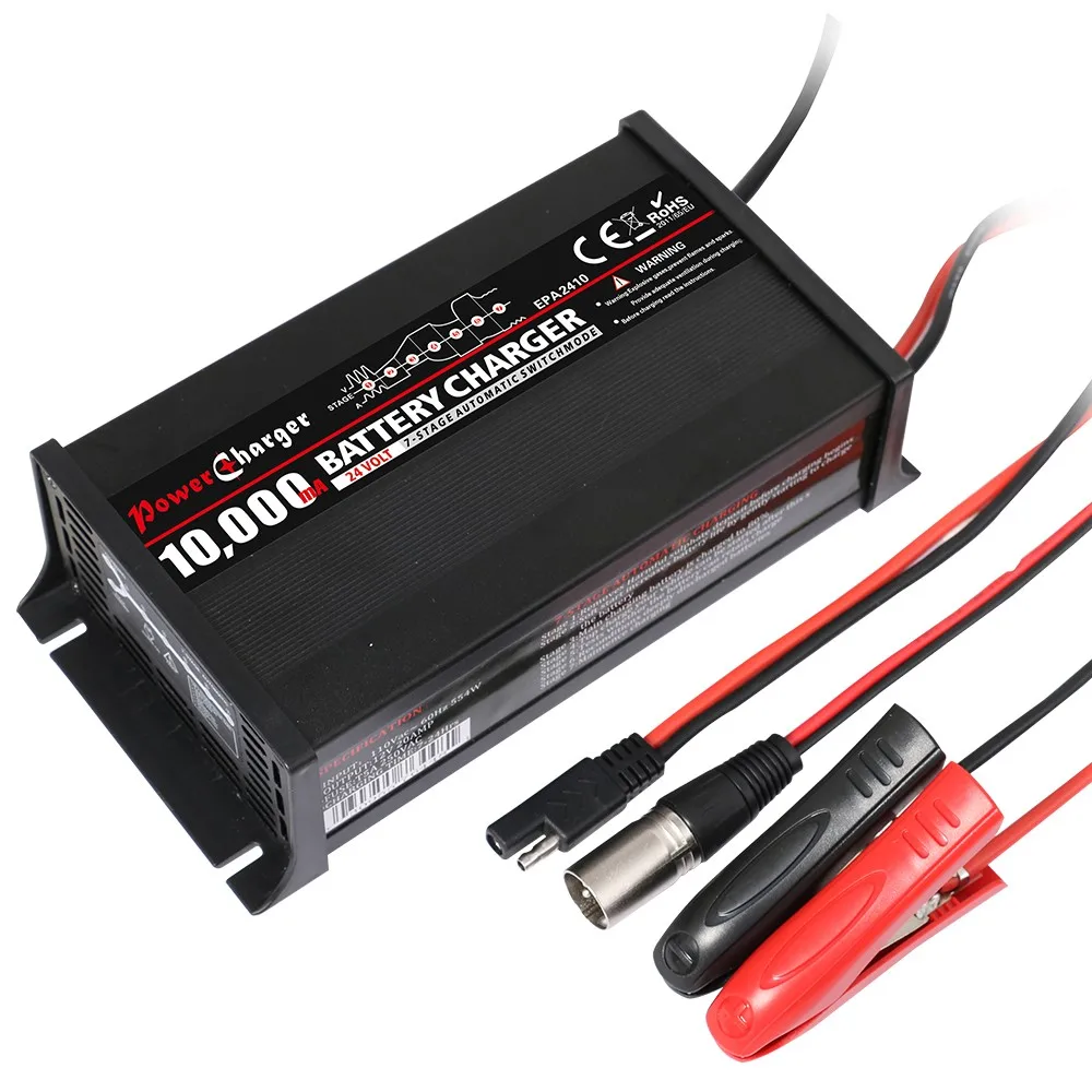 Smart  Lead Acid battery charger 12V 10A with Led indicator and cooling fan with repair battery vulcanization function