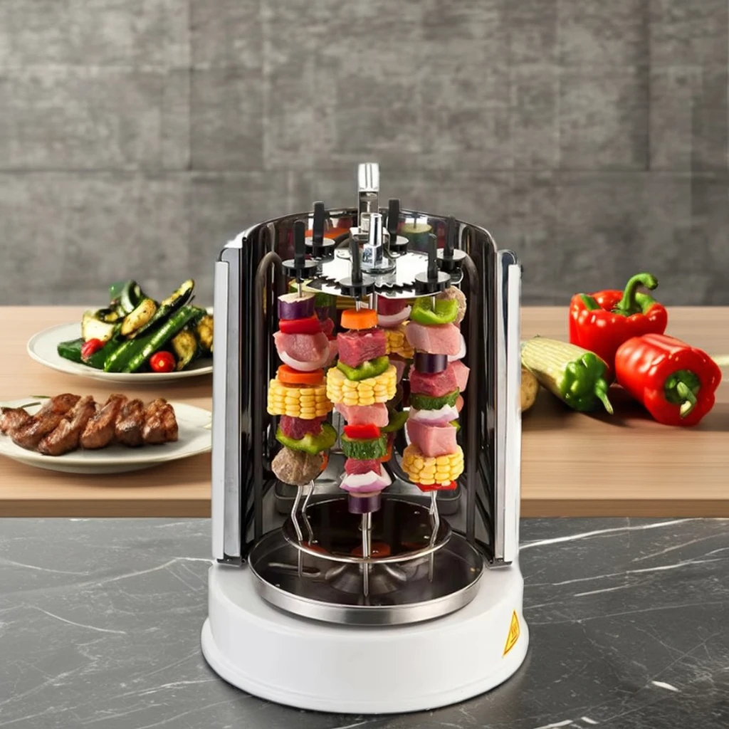 Commercial Aluminium Electric Bbq Grills & Griddles Vertical Rotation Barbecue with Pot