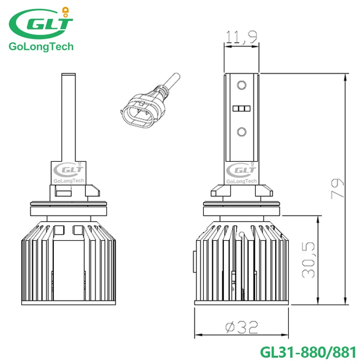 Светодиодные фары высокой яркости для автомобилей GL31 880/881 standard H3 H7 9004 9006 5202 легко подходят C323