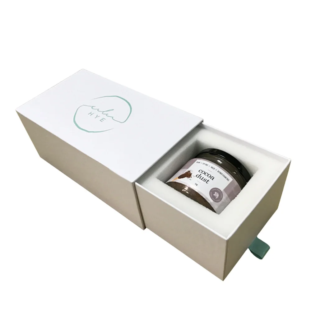 Luxury custom design chip board slide open drawer box mail Luxury candle package boxes paper packaging