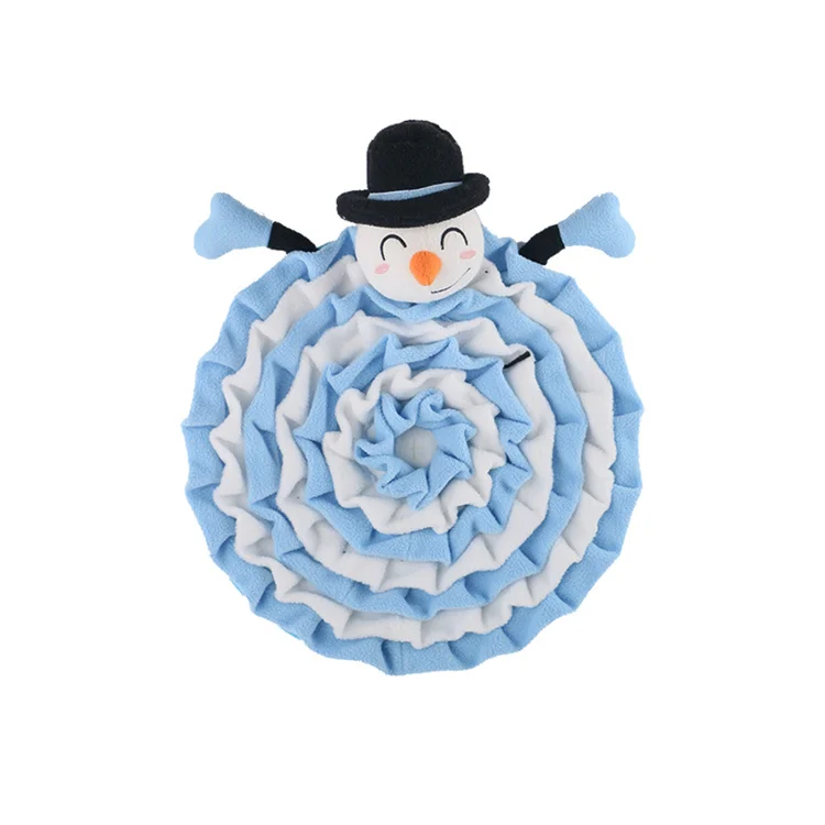 2022 D KING Custom Christmas Training Pet Snowman Feeding Mat Interactive Puzzle Nosework Dog Snuffle Mat