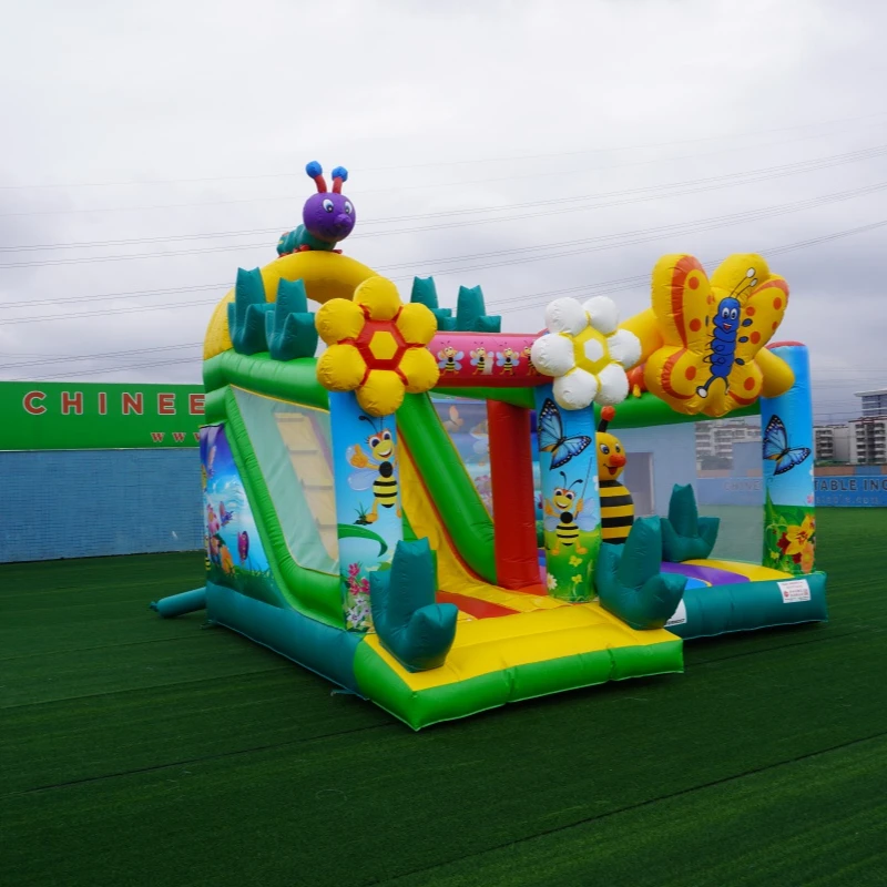 T2-3272 Busy bee theme inflatable combo bouncy castles With roof used commercial bounce houses for sale