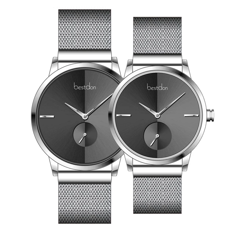 Quick Release Milanese Strap Couple Watch Japan Movt Pair Watch Minimal Lovers Watch