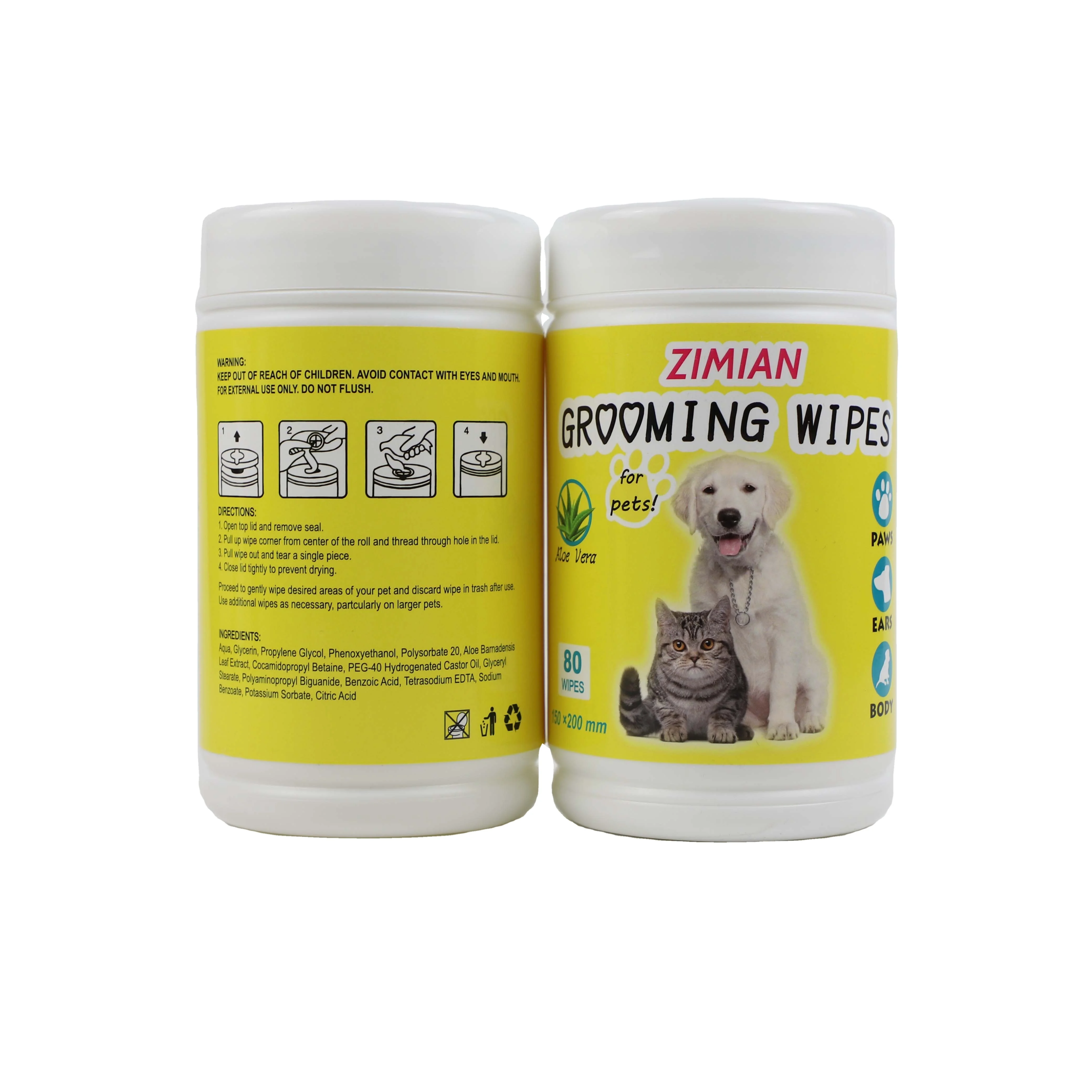 Hot Sale 80 PCS Antibacterial PET WIPES  Deodorant Pet Paw Ear Eye Tooth Clean wet wipes for pets