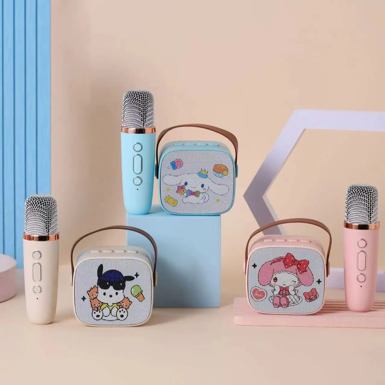 Ruunjoy Cartoon Bluetooth Speaker Microphone Portable Electronic Toys Cute Mini Kulomi Melody Outdoor Party Mic Home Wireless