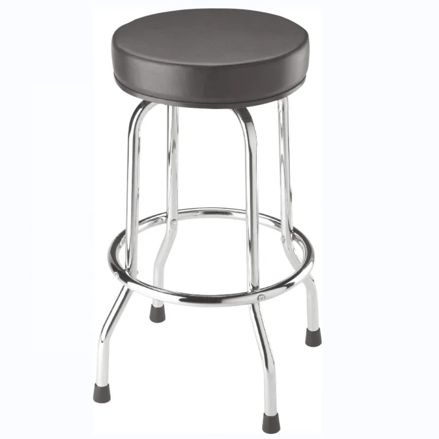 360 Degree Rotating Bar Stool Comfort Cushion Garage/Workshop Car Creeper Seat with Chrome Legs