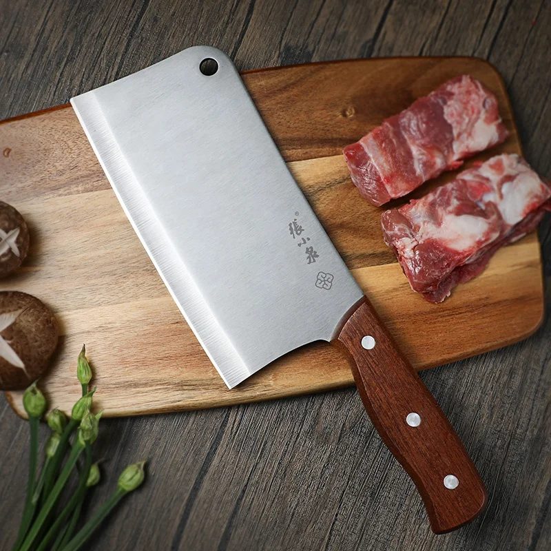 7 Inch Chinese Chef Cleaver Knife with rosewood Handle Vegetable Meat Cleaver Knife Anti-rust Kitchen Knife  for Cooking