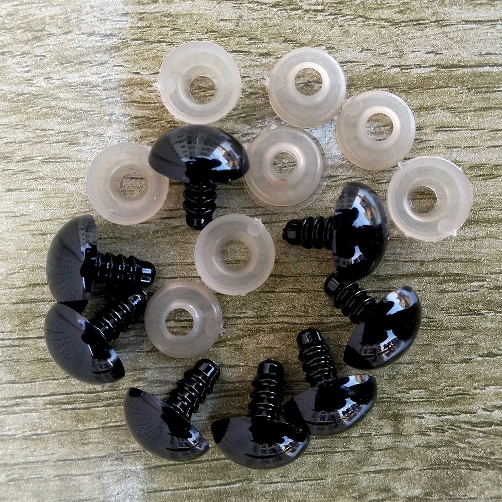 100pcs Black Plastic Diy Kit Crafts Soft Toy Eye 6/8/12mm Toy Eyes Doll Accessories button stuffed toys