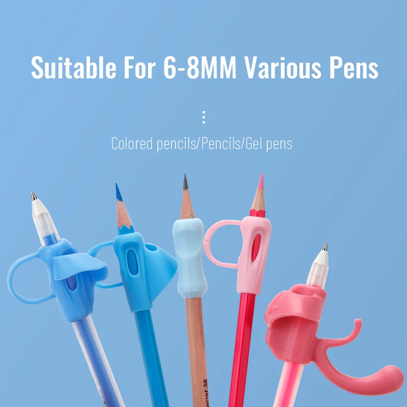 Tenwin 4700 Morden Style Children Silicone 5 Steps Pen Hold Posture Corrector For Kids Pencil Writing Aid Grip Holder